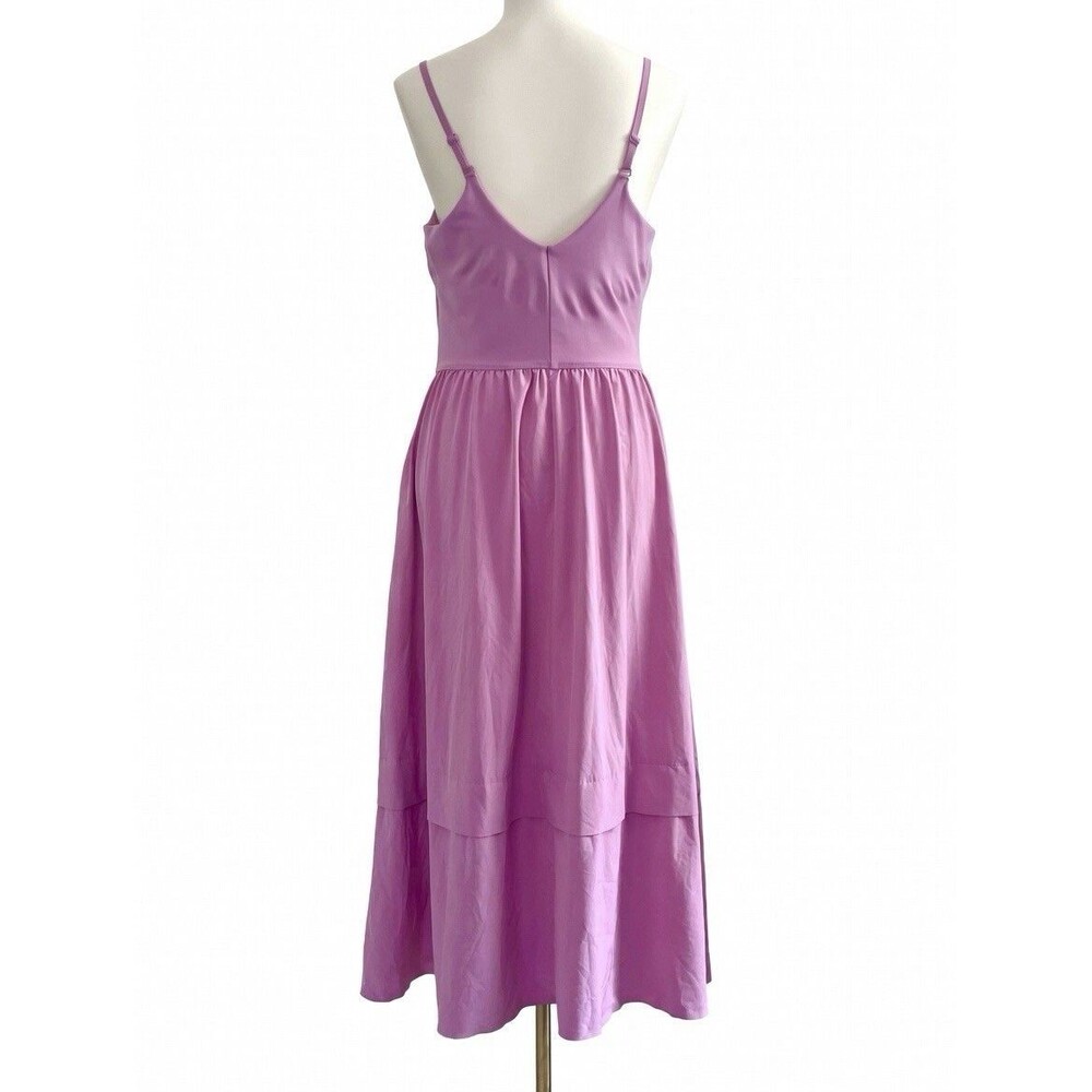 Athleta Elation V-Neck Hybrid Athletic Midi Dress in Pink Womens M 601546 - Picture 4 of 6